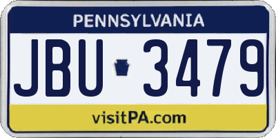 PA license plate JBU3479