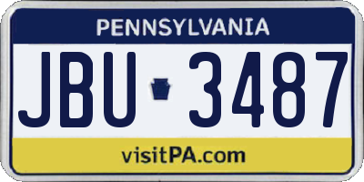 PA license plate JBU3487