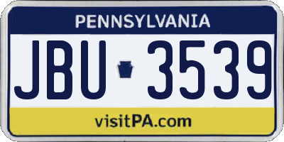 PA license plate JBU3539