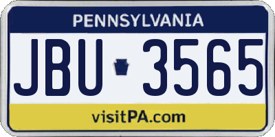 PA license plate JBU3565