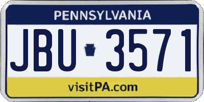 PA license plate JBU3571