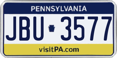 PA license plate JBU3577