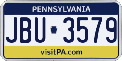 PA license plate JBU3579