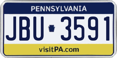PA license plate JBU3591