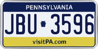 PA license plate JBU3596