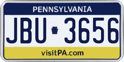 PA license plate JBU3656