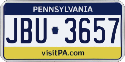 PA license plate JBU3657