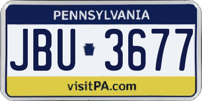 PA license plate JBU3677