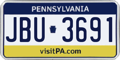 PA license plate JBU3691
