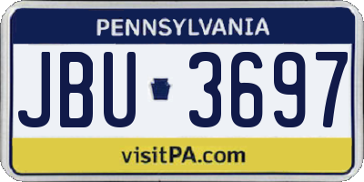 PA license plate JBU3697