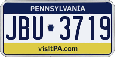 PA license plate JBU3719