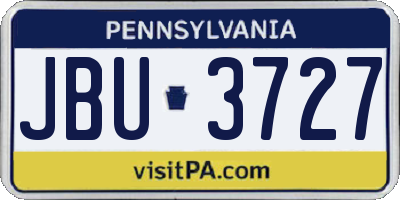 PA license plate JBU3727