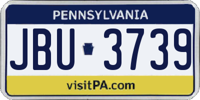 PA license plate JBU3739