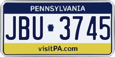 PA license plate JBU3745