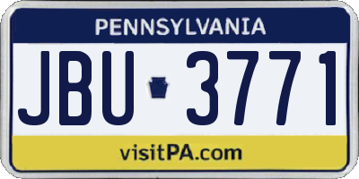 PA license plate JBU3771