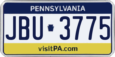 PA license plate JBU3775