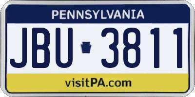 PA license plate JBU3811