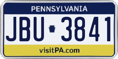 PA license plate JBU3841