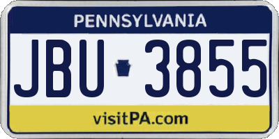 PA license plate JBU3855