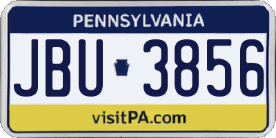 PA license plate JBU3856