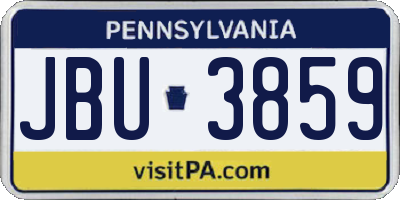 PA license plate JBU3859