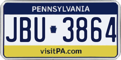 PA license plate JBU3864