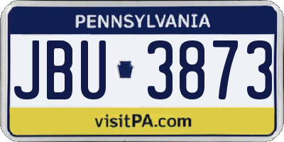 PA license plate JBU3873