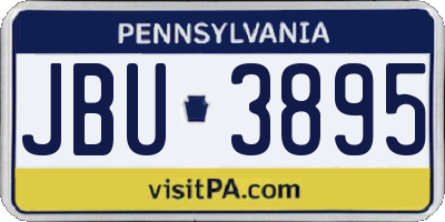 PA license plate JBU3895