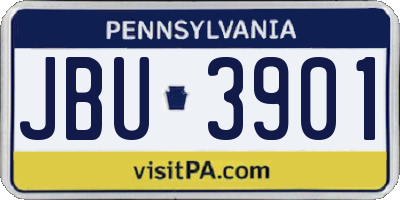 PA license plate JBU3901