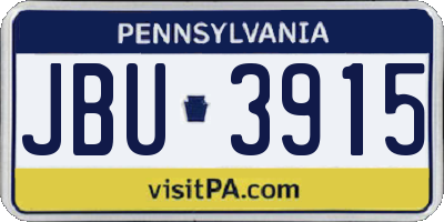 PA license plate JBU3915