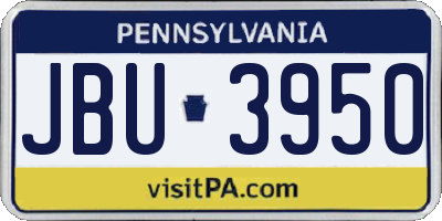 PA license plate JBU3950