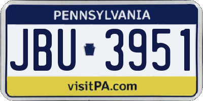 PA license plate JBU3951
