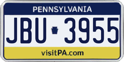 PA license plate JBU3955