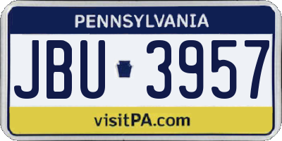 PA license plate JBU3957