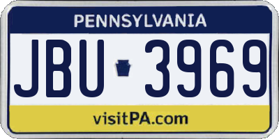 PA license plate JBU3969