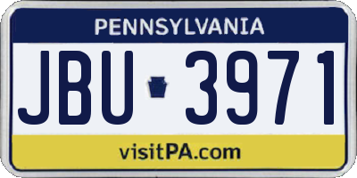 PA license plate JBU3971