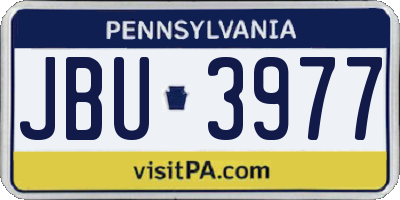 PA license plate JBU3977