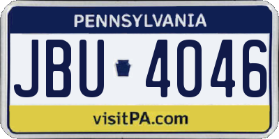PA license plate JBU4046