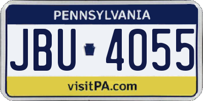 PA license plate JBU4055