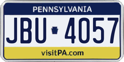 PA license plate JBU4057