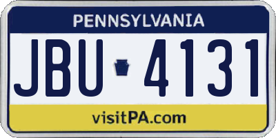 PA license plate JBU4131