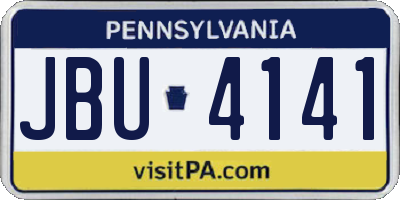 PA license plate JBU4141