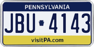 PA license plate JBU4143