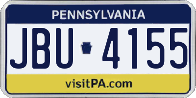 PA license plate JBU4155