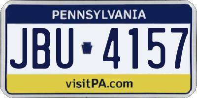 PA license plate JBU4157