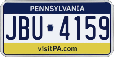 PA license plate JBU4159