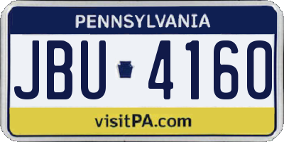 PA license plate JBU4160