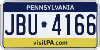 PA license plate JBU4166