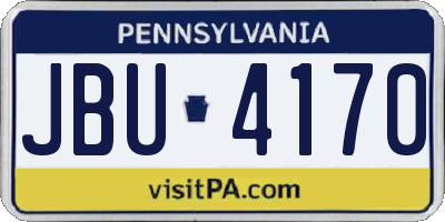 PA license plate JBU4170
