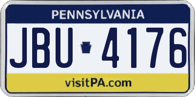 PA license plate JBU4176